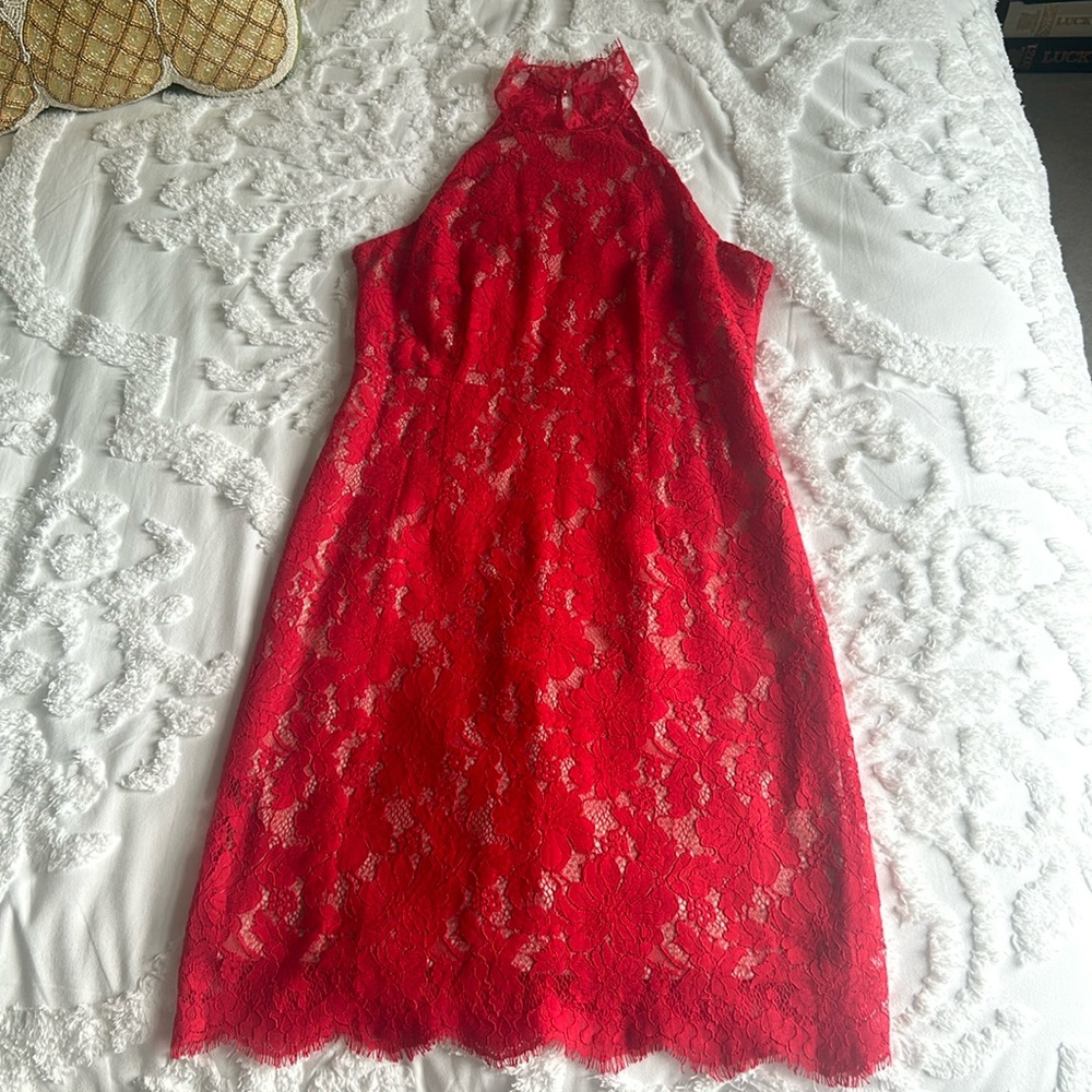 Red Lace Cocktail Dress